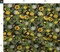 Dandelions Black Bees Flower Yellow Floral Garden Dandelion Custom Printed Fabric by Spoonflower Various Fabrics by the Yard or Fat Quarter
